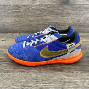 Nike Streetgato Kids Indoor Soccer Shoes Blue Orange DH7723-480 Size 2Y